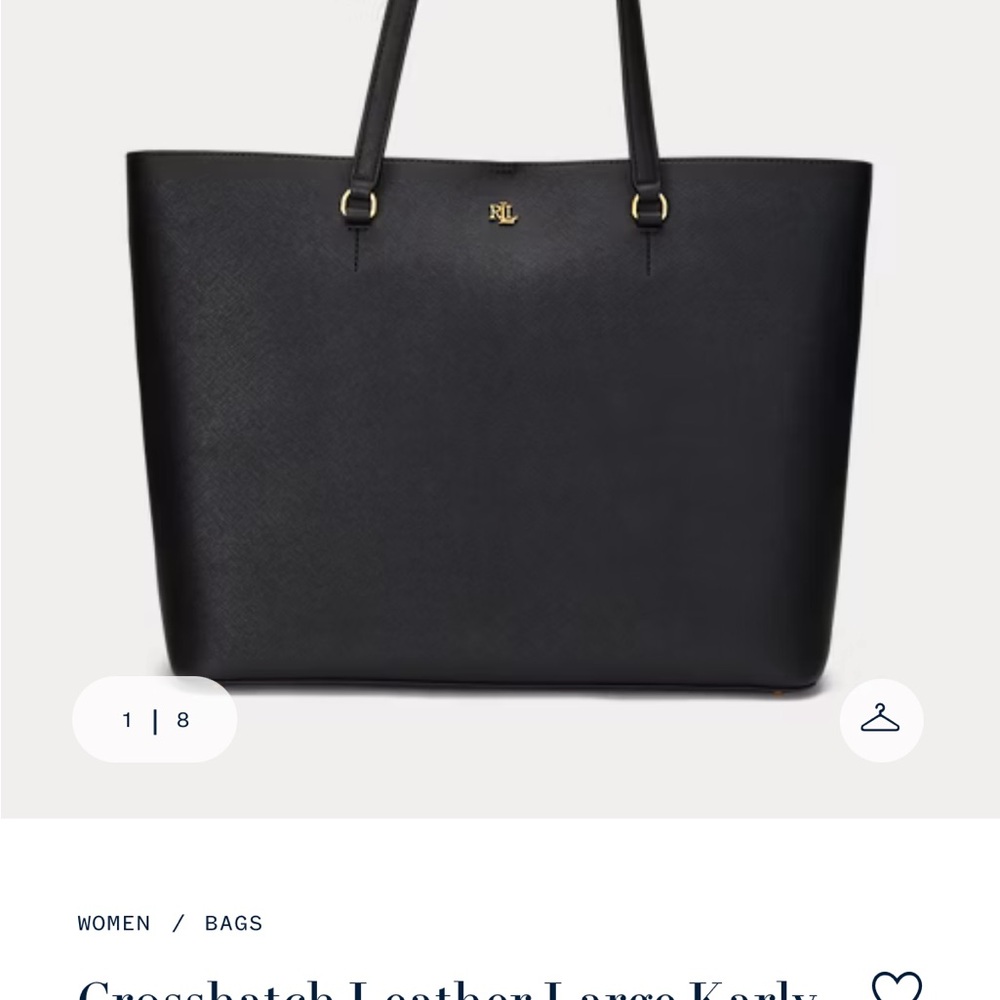 Ralph Lauren Black Structured Tote Bag